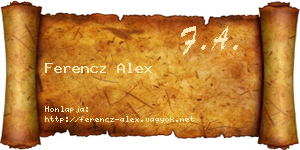 Ferencz Alex névjegykártya