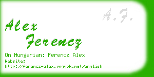 alex ferencz business card